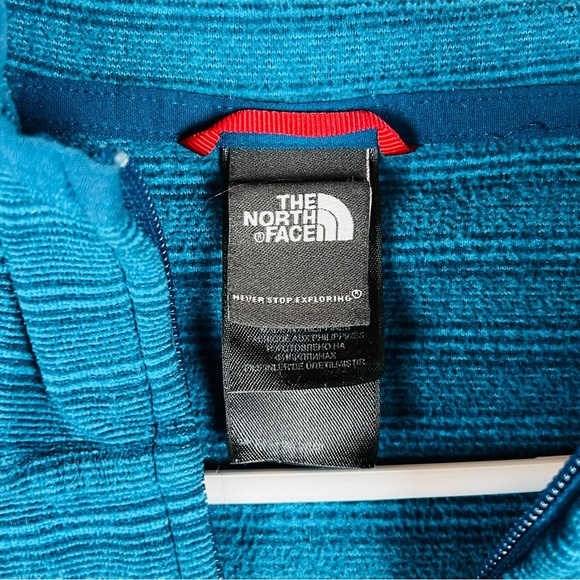 The North Face Fleece Small Women's Lightweight Full Zip Blue Stripe Jacket Teal - Picture 7 of 12
